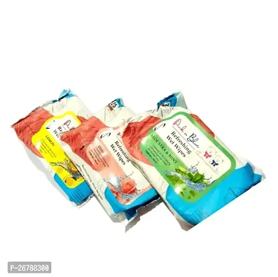 Refreshing wet wipes for cleansing (pack of 3) 25 each-thumb0