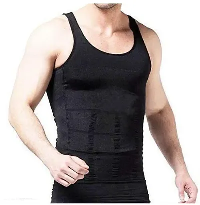 RUBS Festive Gifts Slimming Tummy Tucker Slim & Lift Body Shaper Vest/Men's Undershirt Vest to Look Slim Instantly (XX-Large,Black)