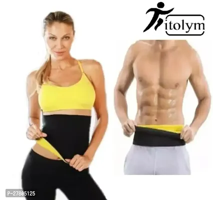 Fitolym Sweat Slim Belt Premium Series Hot Body Shaper | Non Tearable | Best Neoprene Neotex Fabric - 2.5 mm Thickness | Unisex for Men and Women - Perfect for Waist Slimming Weight Loss Black