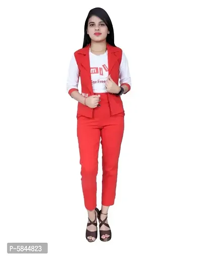 IMPORTED STRETCHABLE THREE PIECE DRESS. TOP PANT WITH REMOVABLE HALF JACKET