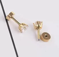 Gold stud Earrings for Men and Women-thumb1