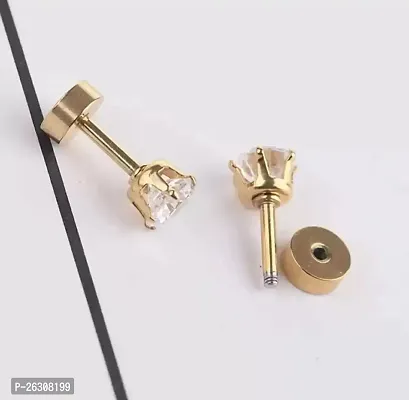 Gold stud Earrings for Men and Women-thumb2