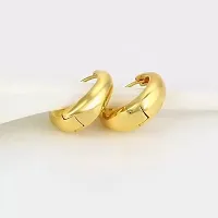 Little Wish Stainless Steel Golden Hoop Earrings for Men and Women-thumb1