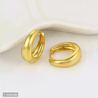 Little Wish Stainless Steel Golden Hoop Earrings for Men and Women-thumb3