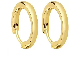 Little Wish Fancy Gold Round Hoop Earrings for Men and Women-thumb1