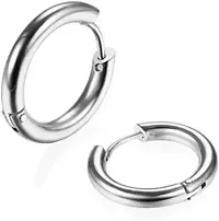 Little Wish Combo of Stylish Gold and Silver Hoop Earring for Men And Women-thumb2