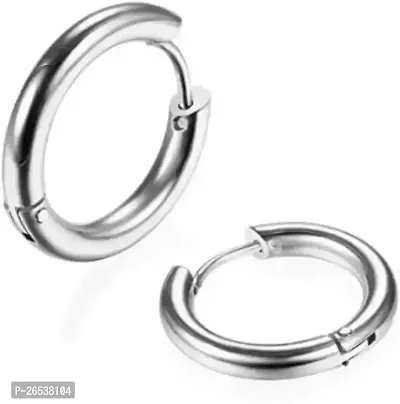 Little Wish Combo of Stylish Gold and Silver Hoop Earring for Men And Women-thumb3