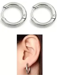 Little Wish Combo of Stylish Gold and Silver Hoop Earring for Men And Women-thumb3