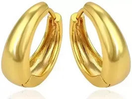 Little wish Trendy Combo of Gold and Silver Hoop Earring for Men and Women(Pack of 2 Pair)-thumb1