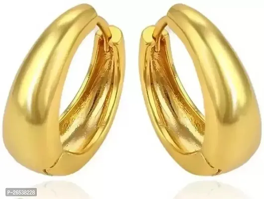 Little wish Trendy Combo of Gold and Silver Hoop Earring for Men and Women(Pack of 2 Pair)-thumb2