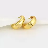 Little wish Trendy Combo of Gold and Silver Hoop Earring for Men and Women(Pack of 2 Pair)-thumb3