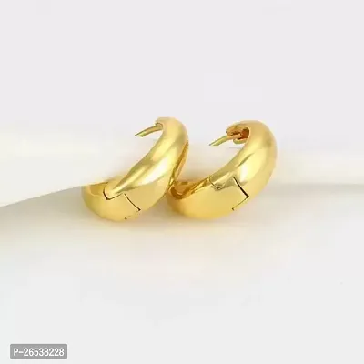 Little wish Trendy Combo of Gold and Silver Hoop Earring for Men and Women(Pack of 2 Pair)-thumb4