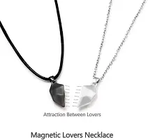 Little Wish 2Pcs Heart Couples Magnetic Locket for Men and Women-thumb3