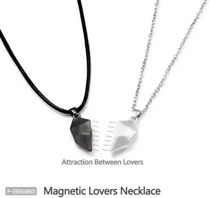 Little Wish 2Pcs Heart Couples Magnetic Locket for Men and Women-thumb4