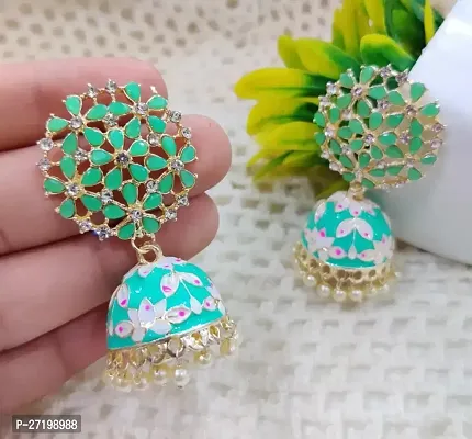 Little Wish Meenakari Earring Jhumkas for Women and Girls-thumb0