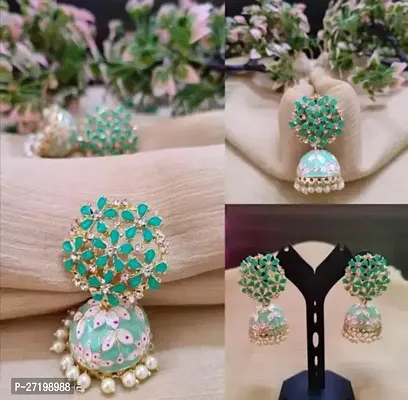 Little Wish Meenakari Earring Jhumkas for Women and Girls-thumb2