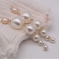 Little Wish Long Pearl Earrings Pearl Alloy Drops  Danglers For Girls and Women-thumb1