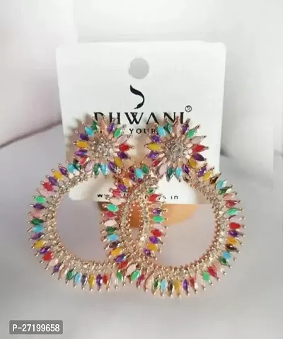 Little Wish Fancy Multicolor Oxidised Jhumka Earings For Girls and Women| Party Wear Earrings for Girls and Women-thumb0