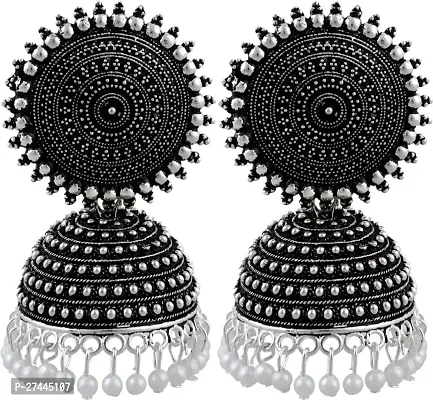 Ethnic Hangings Jhumka Earrings Combo for Girls and Women(Pack pf two pair)-thumb2