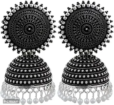 Combo of 2 Alloy Jhumka Earrings For Women-thumb2