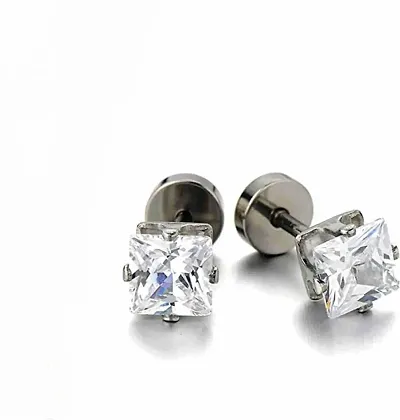 Trendy Earring Square Crystal Stud Earrings (pack of 1 Pair)