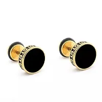 Trendy Silver and Gold Stud Earring 2 Pcs-thumb3