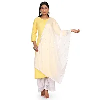 NEEL ART Women's Embroidered Chiffon Dupatta with Lace border.(Free Size_White_03)-thumb4