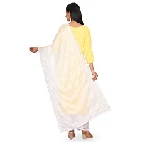 NEEL ART Women's Embroidered Chiffon Dupatta with Lace border.(Free Size_White_03)-thumb3