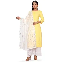 NEEL ART Women's Embroidered Chanderi Cotton Dupatta with Lace border.(Free Size_White_17)-thumb2