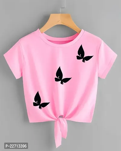 Elegant Pink Cotton Printed Top For Women-thumb0