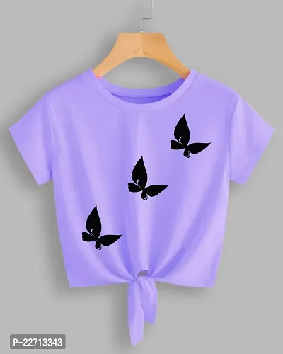 Elegant Purple Cotton Printed Top For Women