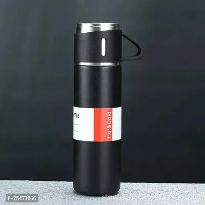 Black Vacuum Flask Gift Set with Name, Bottle with 3 Cups 500 ml Flask 500 ml Flask, Corporate Gift Items. customised Gifts    (multicolour)-thumb3