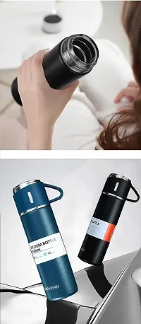 Black Vacuum Flask Gift Set with Name, Bottle with 3 Cups 500 ml Flask 500 ml Flask, Corporate Gift Items. customised Gifts    (multicolour)-thumb4