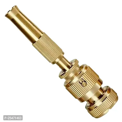 High Pressure Brass Nozzle Gun for 1/2 Garden Hose Pipe, Perfect for Car Bike Washing  Gardening Water Pipe (Push-Fit Brass Nozzle)