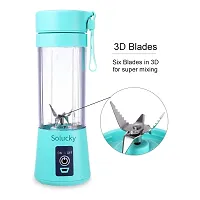 6 Blades Juicer Rechargeable Portable Electric USB Juicer Bottle Blender for Making Juice,Travel Juicer for Fruits and Vegetables,Juice Maker Machine (Multicolour) (SMALL)-thumb1