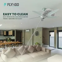 Microfiber Feather Duster Bendable  Extendable Fan Cleaning Duster with 100 inches Expandable Pole Handle Washable Duster for High Ceiling Fans, Window Blinds, Furniture (Grey)-thumb2