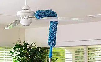 Foldable Microfiber Fan Cleaning Duster Steel Body Flexible Fan mop for Quick and Easy Cleaning of Home, Kitchen, Car, Ceiling, and Fan Dusting Office Fan Cleaning Brush with Long Rod-thumb1