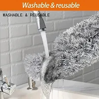 Microfiber Feather Duster BendableExtendable Fan Cleaning Duster  Expandable Pole Handle Washable Duster For High Ceiling Fans,Window Blinds,Furniture-thumb3