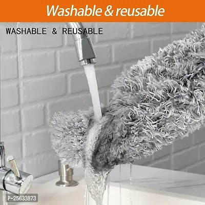 Microfiber Feather Duster BendableExtendable Fan Cleaning Duster  Expandable Pole Handle Washable Duster For High Ceiling Fans,Window Blinds,Furniture-thumb4