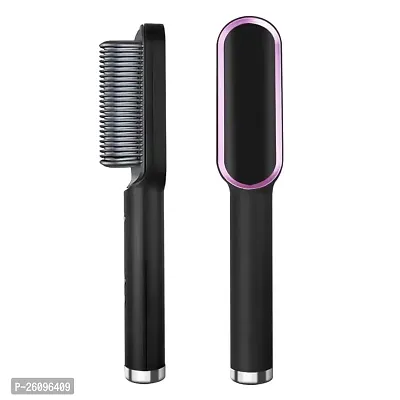 Electric Hair Straightener Comb Brush Women, Girls And Hair Straightening, Fast Smoothing Ceramic Plate Comb With 5 Temperature Control (Multicolor-FH-909)-thumb0