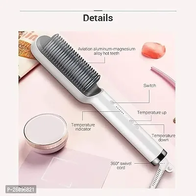 Electric Hair Straightener Comb Brush Women, Girls And Hair Straightening, Fast Smoothing Ceramic Plate Comb With 5 Temperature Control (Multicolor-FH-909)-thumb3