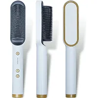 Electric Hair Straightener Comb Brush Women, Girls And Hair Straightening, Fast Smoothing Ceramic Plate Comb With 5 Temperature Control (Multicolor-FH-909)-thumb1