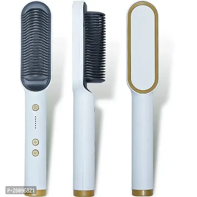 Electric Hair Straightener Comb Brush Women, Girls And Hair Straightening, Fast Smoothing Ceramic Plate Comb With 5 Temperature Control (Multicolor-FH-909)-thumb2