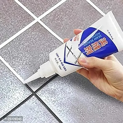 Tiles Gap Filler Waterproof Crack Grout Gap Filler Agent Water Resistant Silicone for Home Sink Gaps/Grouts Repair Filler Tube Paste for Kitchen, Bathroom (Tiles Gap Filler Tube Paste)-thumb3