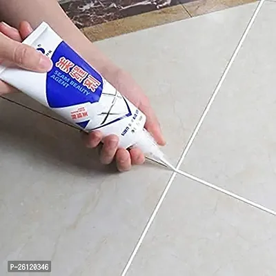 Tiles Gap Filler Waterproof Crack Grout Gap Filler Agent Water Resistant Silicone for Home Sink Gaps/Grouts Repair Filler Tube Paste for Kitchen, Bathroom (Tiles Gap Filler Tube Paste)-thumb0