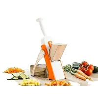 Stainless Steel Adjustable Slicer with Spring Slicer Safety Holder Ideal Mandoline for Multipurpose Vegetable  Fruit Chopper Cutter Grater Ideal for Potato, Onion, Carrots, Salad Multicolor-thumb2
