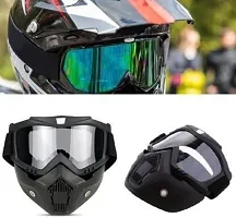 protective goggles with detachable mask, Anti UV, Windproof, soft foam padded for comfort. Used for Motorcycle, Dirt Bike off road, ATV Ride, snowboarding, skiing, cycling etc-thumb1