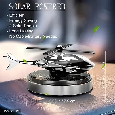 Car Perfume Solar Powered Helicopter for Car Accessories for Dashboard with Aroma Diffuser for Car interior Dashboard Helicopter Solar Car Accessories (MULTICOLOUR)-thumb4