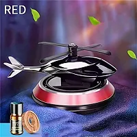 Helicopter Alloy Solar Car Air Freshener Aromatherapy Car Interior Decoration Accessories Fragrance for Home Office Decoration Perfume Solar with organic oil 10ml Bottle (MULTICOLOUR)-thumb2