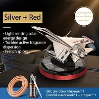 Fighter Jet Car Solar Perfume air freshener car Fragrance car Solar Rotating Perfume Dashboard Accessories car Organic Perfume Aeroplane (Multicolor)-thumb1